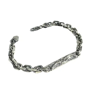 Tg-jewellery By Tamara Gervasio Men's Silver Celtic Dog Plate Knife Edge Trace Chain