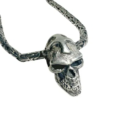 Tg-jewellery By Tamara Gervasio Men's Silver Japanese Good Luck Skull Necklace