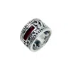 Tg-jewellery By Tamara Gervasio Red / Black / Silver Tribale Sterling Silver Men's Chunky Ring One Of A Kind