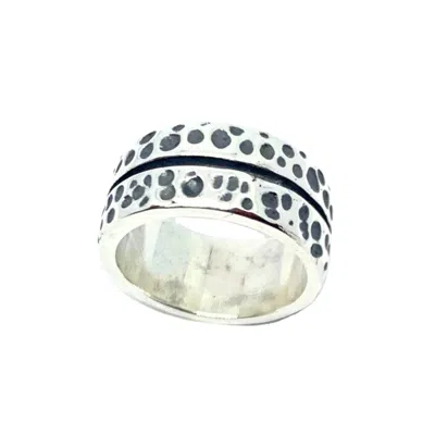Tg-jewellery By Tamara Gervasio Silver / Black Effect Men's Silver Oxide Ring In Multi
