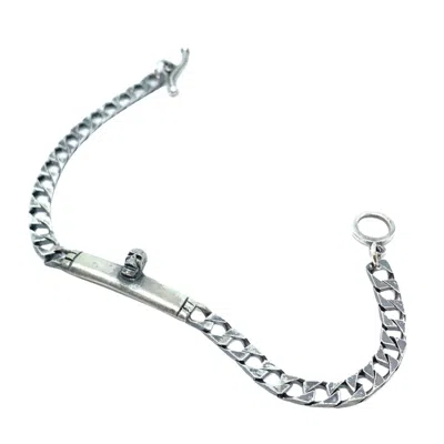 Tg-jewellery By Tamara Gervasio Skull Men's Flat Curb Silver Bracelet