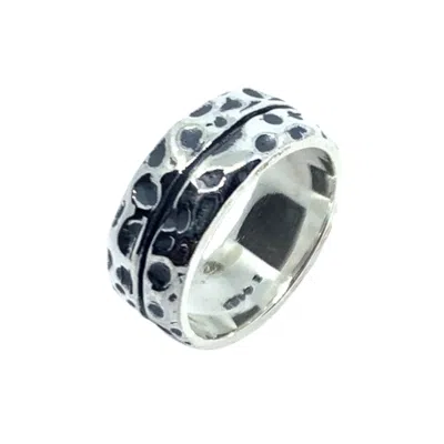Tg-jewellery By Tamara Gervasio Women's Black / Silver Effect Chunky Female Ring Handmade In Sterling Silver And Oxide Finish