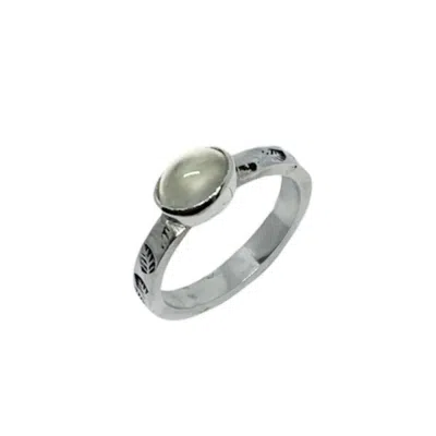 Tg-jewellery By Tamara Gervasio Women's Black / Silver / Grey Cat's Eye Grey Moonstone Ring In Recycled Sterling Silver One Of A Kin In Gray