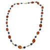 Tg-jewellery By Tamara Gervasio Women's Gold / Yellow / Orange Carnelian Leaf And Hematite Beads Necklace In Yellow Gold One Of A Ki