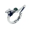 Tg-jewellery By Tamara Gervasio Women's Green / Silver The Bird Round Green Jade Cabochon Sterling Silver