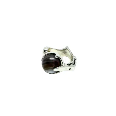 Tg-jewellery By Tamara Gervasio Women's Grey / Brown The Sculpture Silver Ring Agate In Multi