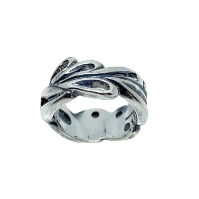 Tg-jewellery By Tamara Gervasio Women's Le Foglie The Leaves Silver Chunky Band Ring