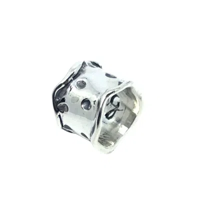Tg-jewellery By Tamara Gervasio Women's Plain Chunky Dot Silver Ring One Of A Kind
