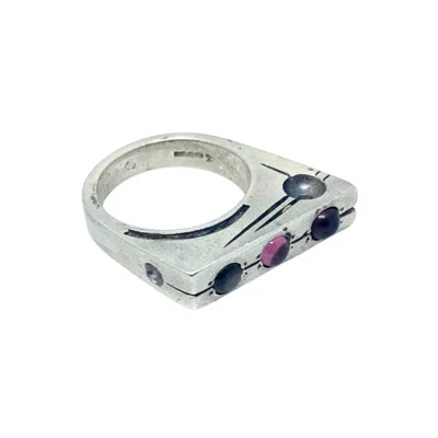 Tg-jewellery By Tamara Gervasio Women's Red / Pink / Purple Traffic Light Silver Ring With Garnet, Tourmaline, Black Star Gemstones