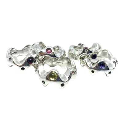Tg-jewellery By Tamara Gervasio Women's Red / Silver Sea Slug Silver Ring Garnet Cabochon In Multi