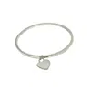 Tg-jewellery By Tamara Gervasio Women's Rigid Bangle With Heart Charm Sterling Silver