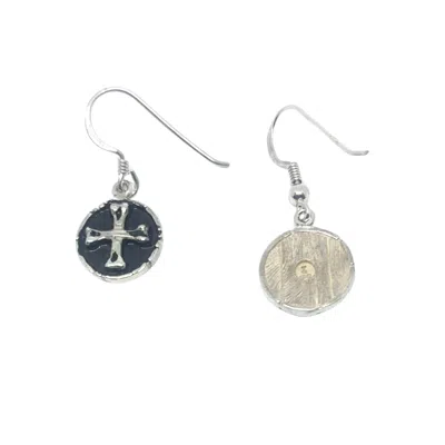 Tg-jewellery By Tamara Gervasio Women's Silver / Black Bones Skull Enamel Earrings