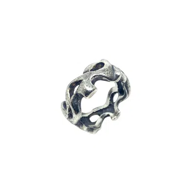 Tg-jewellery By Tamara Gervasio Women's Silver / Black Organic Silver Band Ring In Multi