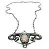 Tg-jewellery By Tamara Gervasio Women's Silver / Black Sea Urchin Necklace With Fire Opal Cabochon In Sterling Silver