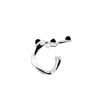 Tg-jewellery By Tamara Gervasio Women's Silver / Black Snake Satin Onyx Beads Silver Ring Adjustable