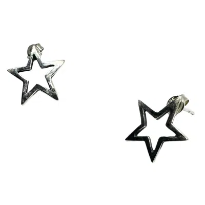 Tg-jewellery By Tamara Gervasio Women's Silver / Black Star Stud Sterling Silver Earrings