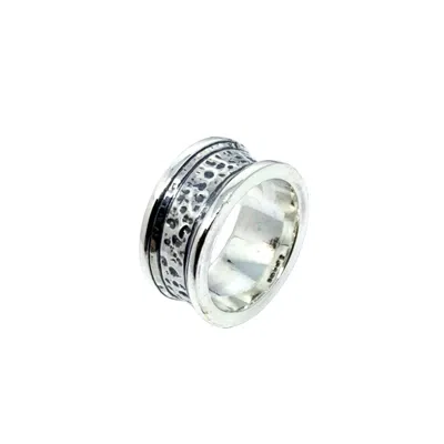 Tg-jewellery By Tamara Gervasio Women's Silver / Black Street Band Sterling Silver Ring