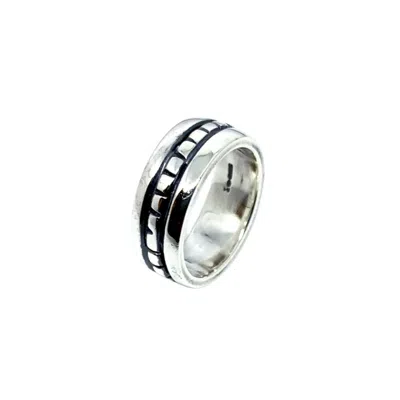 Tg-jewellery By Tamara Gervasio Women's Silver / Black The Square Band Sterling Silver Ring