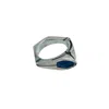 Tg-jewellery By Tamara Gervasio Women's Silver / Blue / Black Punta Sterling Silver Blue Enamel Ring One Of A Kind