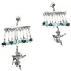 Tg-jewellery By Tamara Gervasio Women's Silver / Blue / Red Sterling Silver Cherub Chandelier Earrings With Garnet & Turquoise – Los In Multi