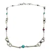 Tg-jewellery By Tamara Gervasio Women's Silver / Blue / Red Sterling Silver Necklace With Garnet & Turquoise Beads - One Of A Kind In Multi