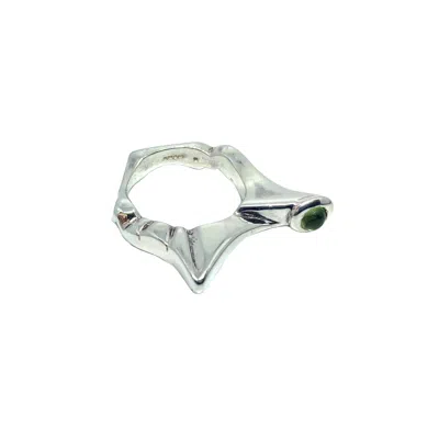 Tg-jewellery By Tamara Gervasio Women's Silver / Green Pyramid Silver Ring Peridot Cabochon