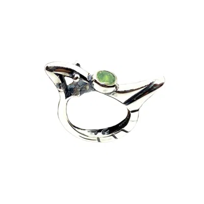 Tg-jewellery By Tamara Gervasio Women's Silver / Green The Bird Silver Enamel Ring