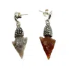 Tg-jewellery By Tamara Gervasio Women's Silver / Grey / Brown Ancient Arrowhead Dangle Earrings In Sterling Silver – One Of A Kind In Multi