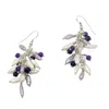 Tg-jewellery By Tamara Gervasio Women's Silver / Pink / Purple Grappolo Dangle Silver Earrings Freshwater Pearls And Mix Gemstones O