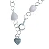Tg-jewellery By Tamara Gervasio Women's Silver / Pink / Purple Rose Quartz Pebble Silver Heart Necklace One Of A Kind