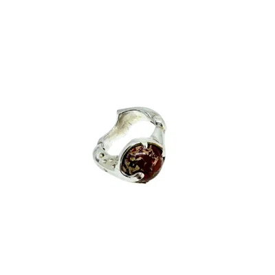 Tg-jewellery By Tamara Gervasio Women's Silver / Red The Sculpture Silver Ring With Jasper In Multi