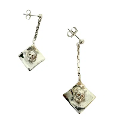 Tg-jewellery By Tamara Gervasio Women's Silver Skull Dangle Rectangular Trace Chain
