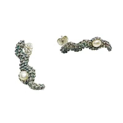 Tg-jewellery By Tamara Gervasio Women's Silver / White Sea Slug  Silver Pearl Earrings In Multi