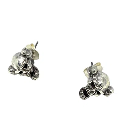Tg-jewellery By Tamara Gervasio Women's Skull Bone Stud Silver Earrings