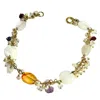 Tg-jewellery By Tamara Gervasio Women's Yellow Gold Pearls And Multicolour Gemstones Bracelet One Of A Kind