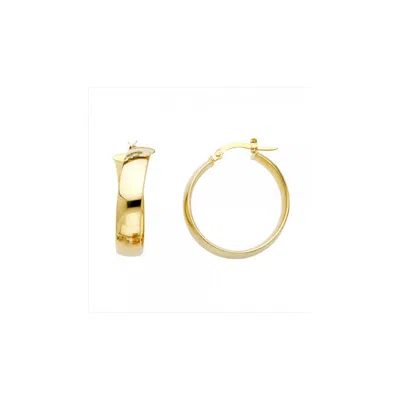 Pre-owned Tgdj 14k Yellow Gold 6mm Hoop Earrings For Girl Diameter - 25 Mm