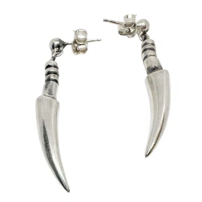 Tg-jewellery By Tamara Gervasio Women's Silver / Black Sterling Silver Spina Dangle Earrings – Giger - Inspired Sculptural Design In Multi