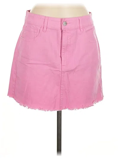 Pre-owned Tgla Denim Skirt In Pink
