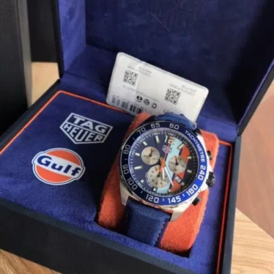 Pre-owned Th Formula 1 Gulf Chronograph Caz101n.fc8243 Men's Quartz Watch