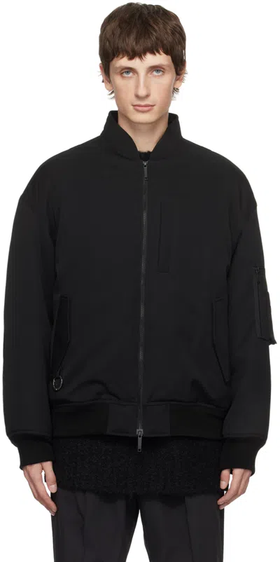 Th Products Black 3d Collar Bomber Jacket