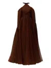 Tha Seen Draped-detail Maxi Dress In Brown
