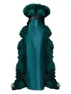 Tha Seen Ruffle-trim Maxi Dress In Green