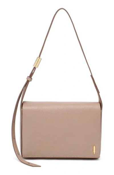 Thacker Jennie Flap Leather Shoulder Bag In Cappuccino