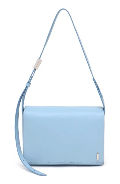 Thacker Jennie Flap Leather Shoulder Bag In Blue