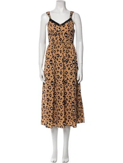 Pre-owned Thakoon Animal Print Midi Length Dress In Neutral
