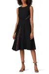 THAKOON FLORAL GATHERED DRESS IN BLACK