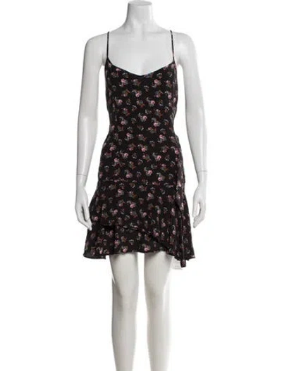 Pre-owned Thakoon Floral Print Mini Dress In Black
