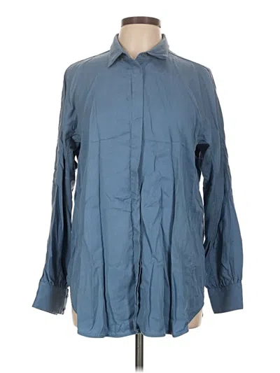 Pre-owned Thakoon Long Sleeve Button Down Shirt In Blue