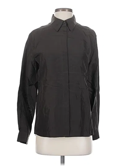 Pre-owned Thakoon Long Sleeve Silk Top Black Mock Neckline Tops