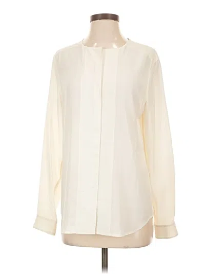 Pre-owned Thakoon Long Sleeve Silk Top Ivory Mock Neckline Tops